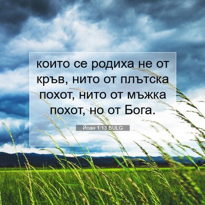 Picture 07 - Йоан 1:13 BULG - които се родиха не от кръв, - Bible Verse Picture