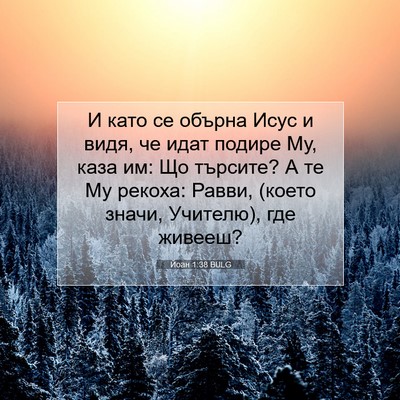 Picture 07 - Йоан 1:38 BULG - И като се обърна Исус и - Bible Verse Picture