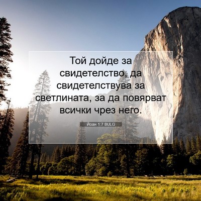 Picture 07 - Йоан 1:7 BULG - Той дойде за свидетелство, - Bible Verse Picture