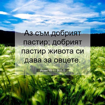 Picture 07 - Йоан 10:11 BULG - Аз съм добрият пастир; - Bible Verse Picture