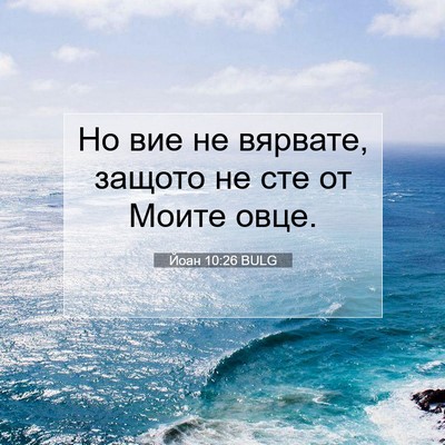 Picture 07 - Йоан 10:26 BULG - Но вие не вярвате, защото - Bible Verse Picture