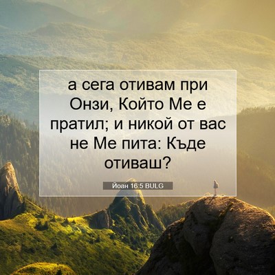Picture 07 - Йоан 16:5 BULG - а сега отивам при Онзи, - Bible Verse Picture