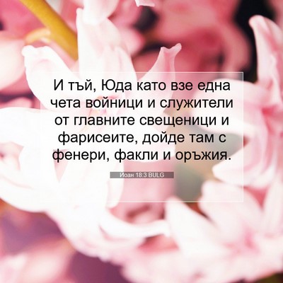 Picture 07 - Йоан 18:3 BULG - И тъй, Юда като взе една - Bible Verse Picture
