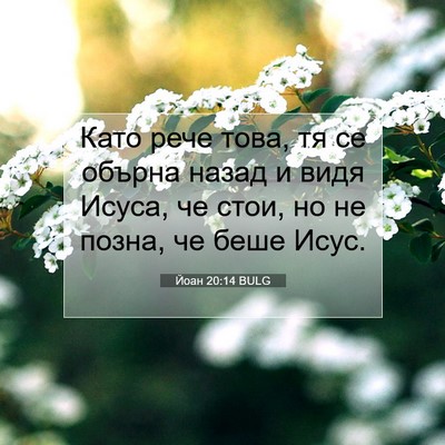 Picture 07 - Йоан 20:14 BULG - Като рече това, тя се - Bible Verse Picture