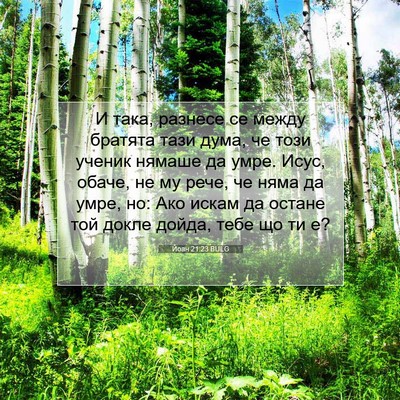 Picture 07 - Йоан 21:23 BULG - И така, разнесе се между - Bible Verse Picture