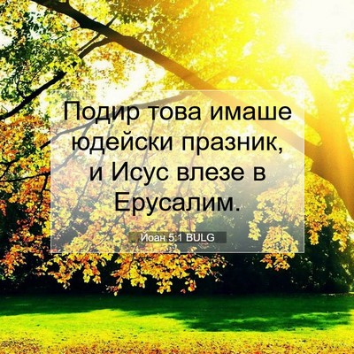 Picture 07 - Йоан 5:1 BULG - Подир това имаше юдейски - Bible Verse Picture