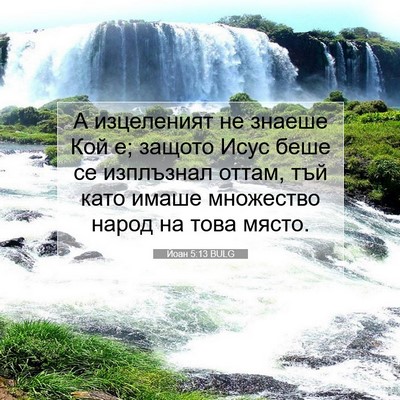 Picture 07 - Йоан 5:13 BULG - А изцеленият не знаеше Кой - Bible Verse Picture