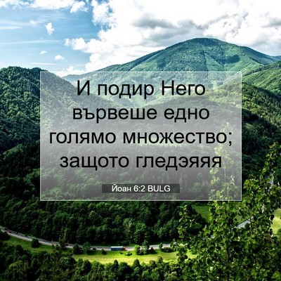 Picture 07 - Йоан 6:2 BULG - И подир Него вървеше едно - Bible Verse Picture