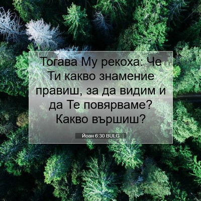 Picture 07 - Йоан 6:30 BULG - Тогава Му рекоха: Че Ти - Bible Verse Picture
