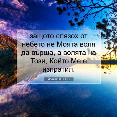 Picture 07 - Йоан 6:38 BULG - защото слязох от небето не - Bible Verse Picture