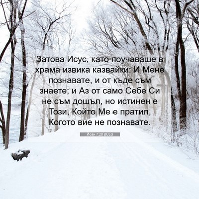 Picture 07 - Йоан 7:28 BULG - Затова Исус, като - Bible Verse Picture