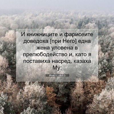 Picture 07 - Йоан 8:3 BULG - И книжниците и фарисеите - Bible Verse Picture