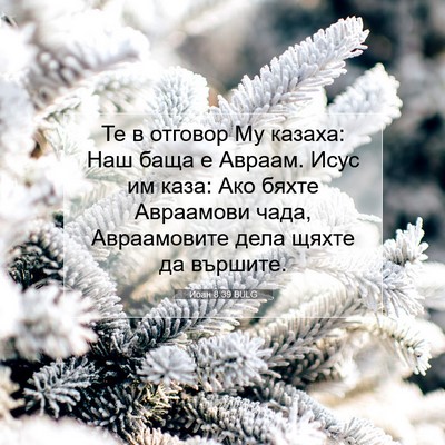 Picture 07 - Йоан 8:39 BULG - Те в отговор Му казаха: Наш - Bible Verse Picture