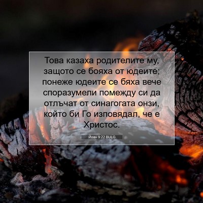 Picture 07 - Йоан 9:22 BULG - Това казаха родителите му, - Bible Verse Picture