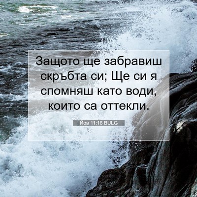 Picture 07 - Йов 11:16 BULG - Защото ще забравиш скръбта - Bible Verse Picture