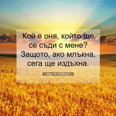 Picture 07 - Йов 13:19 BULG - Кой е оня, който ще се съди - Bible Verse Picture