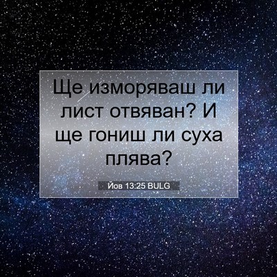 Picture 07 - Йов 13:25 BULG - Ще изморяваш ли лист - Bible Verse Picture