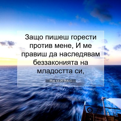 Picture 07 - Йов 13:26 BULG - Защо пишеш горести против - Bible Verse Picture