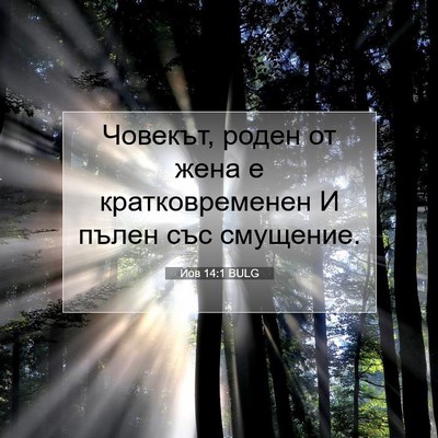 Picture 07 - Йов 14:1 BULG - Човекът, роден от жена е - Bible Verse Picture