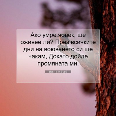 Picture 07 - Йов 14:14 BULG - Ако умре човек, ще оживее - Bible Verse Picture