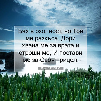 Picture 07 - Йов 16:12 BULG - Бях в охолност, но Той ме - Bible Verse Picture