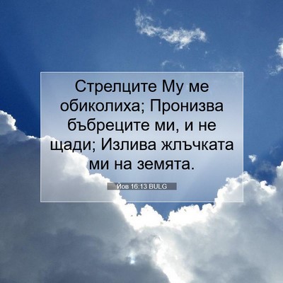 Picture 07 - Йов 16:13 BULG - Стрелците Му ме обиколиха; - Bible Verse Picture