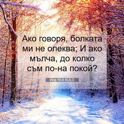 Picture 07 - Йов 16:6 BULG - Ако говоря, болката ми не - Bible Verse Picture