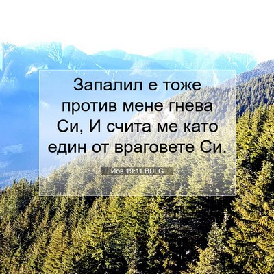 Picture 07 - Йов 19:11 BULG - Запалил е тоже против мене - Bible Verse Picture