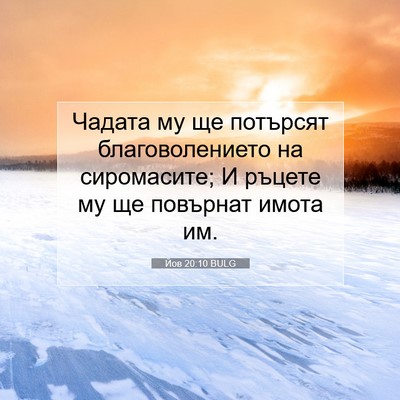 Picture 07 - Йов 20:10 BULG - Чадата му ще потърсят - Bible Verse Picture