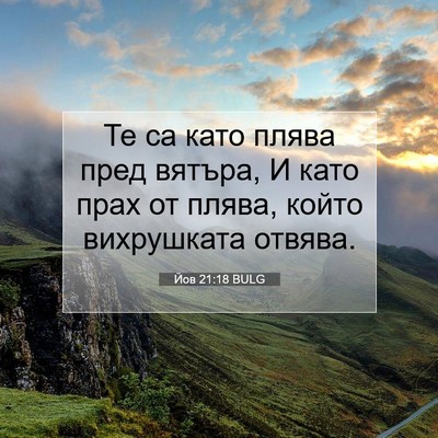 Picture 07 - Йов 21:18 BULG - Те са като плява пред - Bible Verse Picture