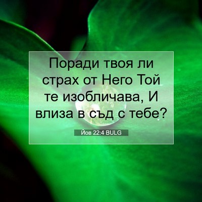 Picture 07 - Йов 22:4 BULG - Поради твоя ли страх от - Bible Verse Picture