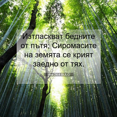 Picture 07 - Йов 24:4 BULG - Изтласкват бедните от - Bible Verse Picture
