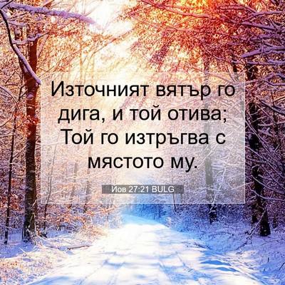 Picture 07 - Йов 27:21 BULG - Източният вятър го дига, и - Bible Verse Picture