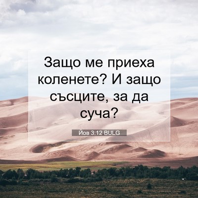 Picture 07 - Йов 3:12 BULG - Защо ме приеха коленете? И - Bible Verse Picture