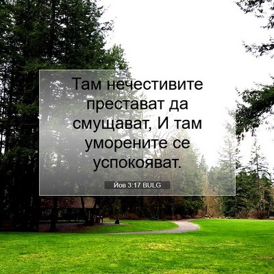 Picture 07 - Йов 3:17 BULG - Там нечестивите престават - Bible Verse Picture
