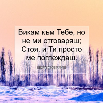 Picture 07 - Йов 30:20 BULG - Викам към Тебе, но не ми - Bible Verse Picture