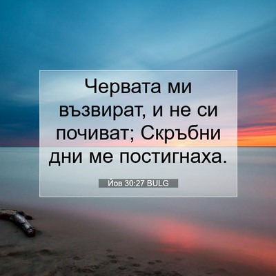 Picture 07 - Йов 30:27 BULG - Червата ми възвират, и не - Bible Verse Picture