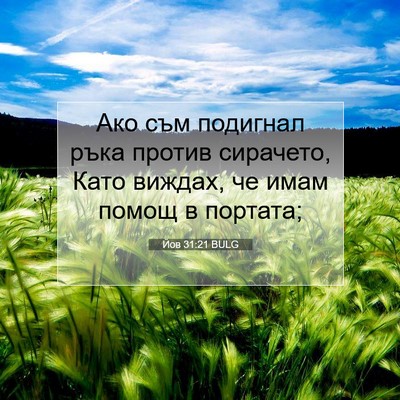 Picture 07 - Йов 31:21 BULG - Ако съм подигнал ръка - Bible Verse Picture