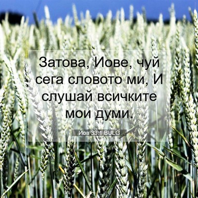 Picture 07 - Йов 33:1 BULG - Затова, Иове, чуй сега - Bible Verse Picture