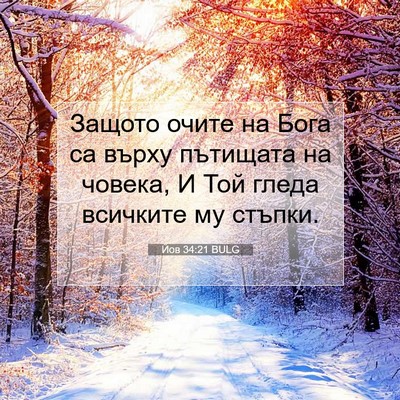 Picture 07 - Йов 34:21 BULG - Защото очите на Бога са - Bible Verse Picture