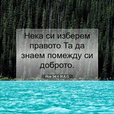 Picture 07 - Йов 34:4 BULG - Нека си изберем правото Та - Bible Verse Picture