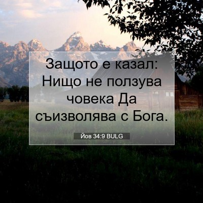 Picture 07 - Йов 34:9 BULG - Защото е казал: Нищо не - Bible Verse Picture