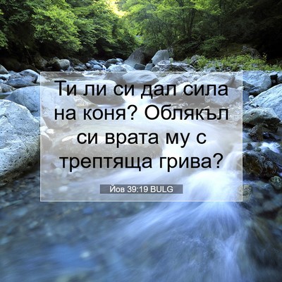 Picture 07 - Йов 39:19 BULG - Ти ли си дал сила на коня? - Bible Verse Picture