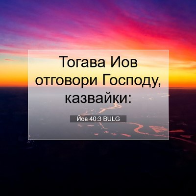 Picture 07 - Йов 40:3 BULG - Тогава Иов отговори - Bible Verse Picture