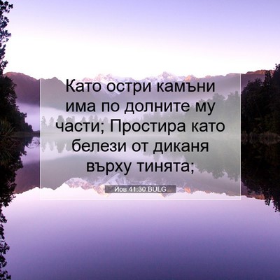 Picture 07 - Йов 41:30 BULG - Като остри камъни има по - Bible Verse Picture