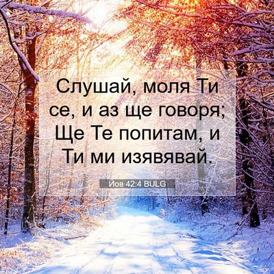 Picture 07 - Йов 42:4 BULG - Слушай, моля Ти се, и аз ще - Bible Verse Picture