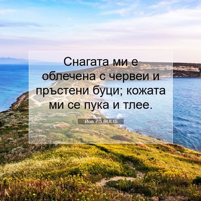 Picture 07 - Йов 7:5 BULG - Снагата ми е облечена с - Bible Verse Picture