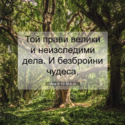 Picture 07 - Йов 9:10 BULG - Той прави велики и - Bible Verse Picture