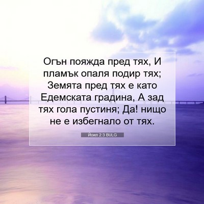 Picture 07 - Йоил 2:3 BULG - Огън пояжда пред тях, И - Bible Verse Picture
