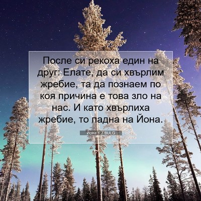 Picture 07 - Йона 1:7 BULG - После си рекоха един на - Bible Verse Picture